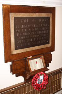 Memorial 9th Battalion The Middlesex Regiment (DCO) (TA)